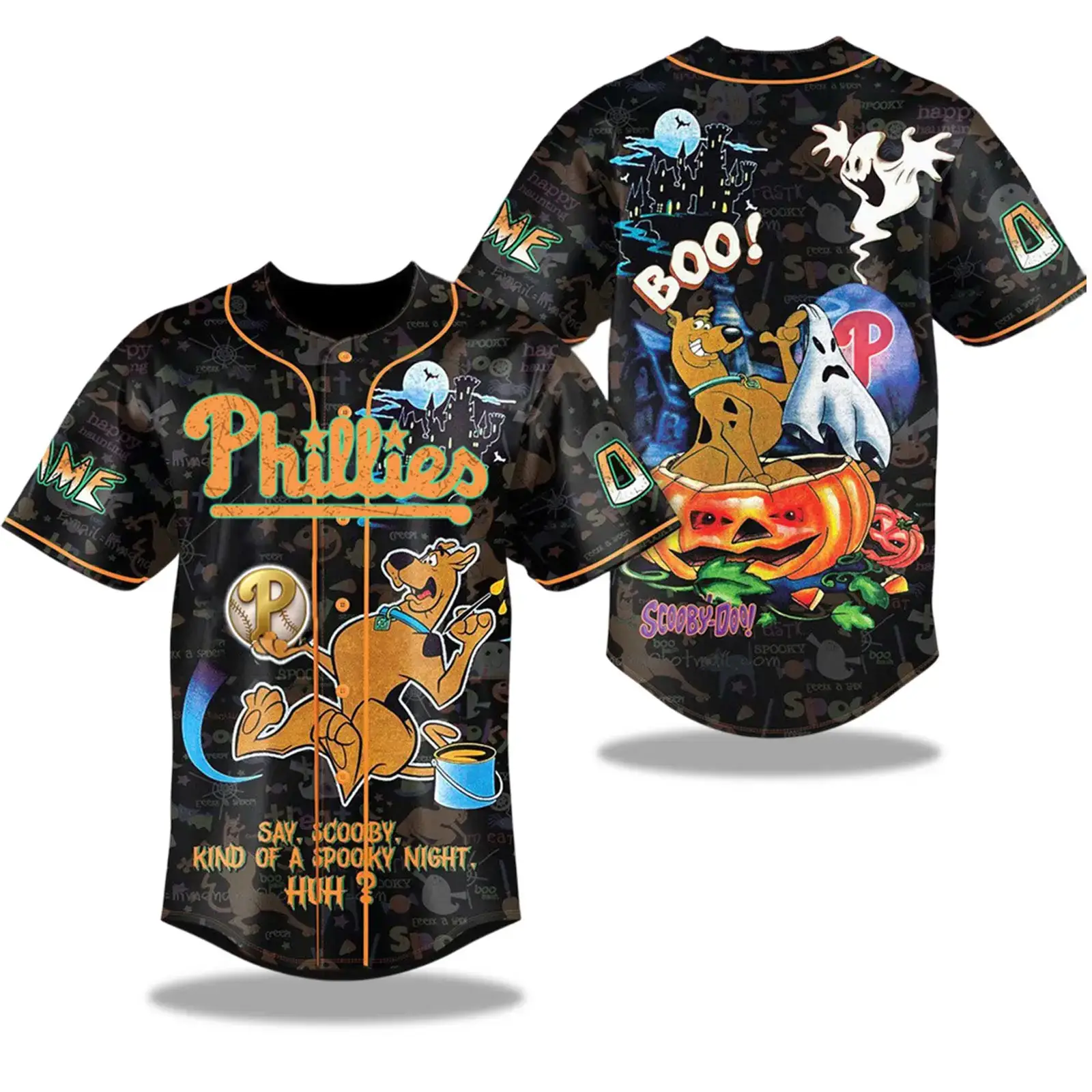 2025 Philadelphia Phillies Scooby Doo Halloween Night Baseball Jersey Image