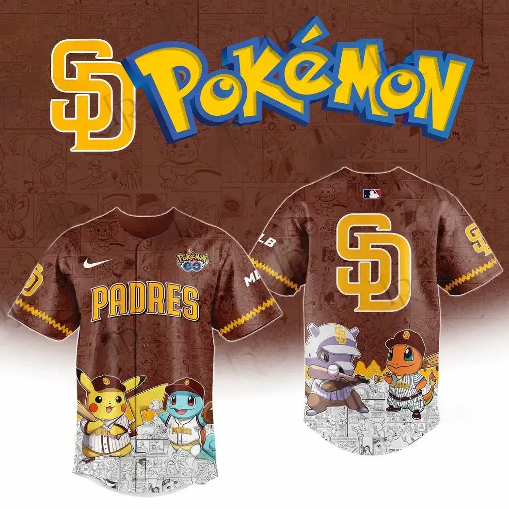 2025 San Diego Padres Pokemon Go Special Edition Baseball Jersey Baseball Coach Gift Ideas Image
