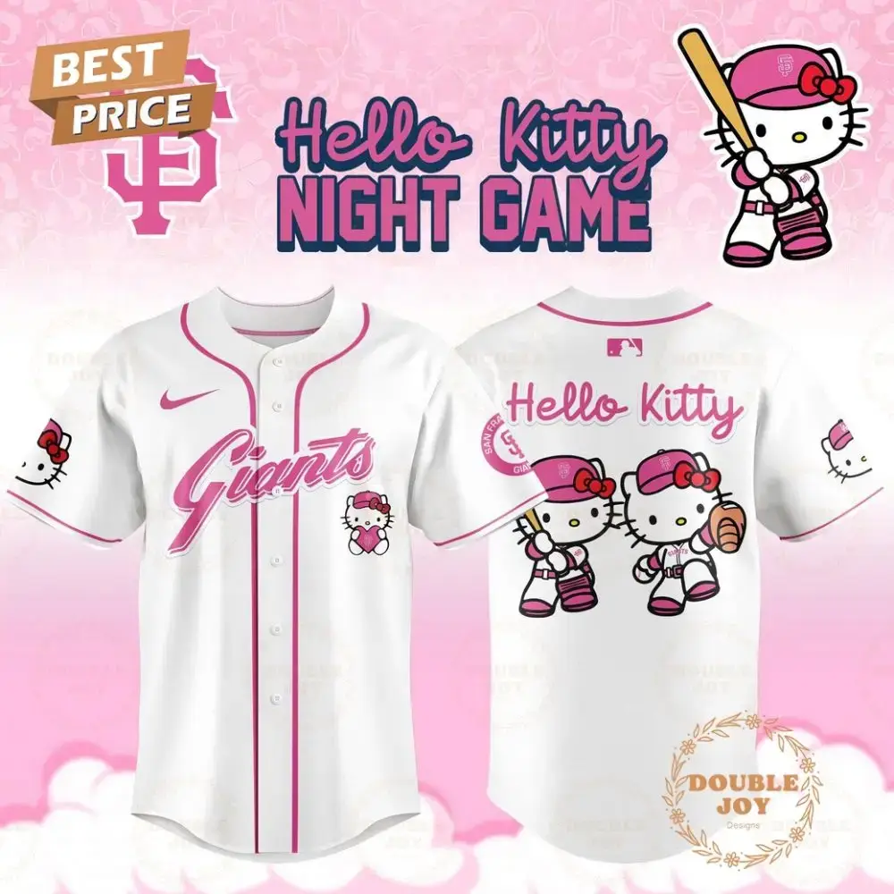2025 San Francisco Giants Hello Kitty Night Game Limited Edition Baseball Jersey Image