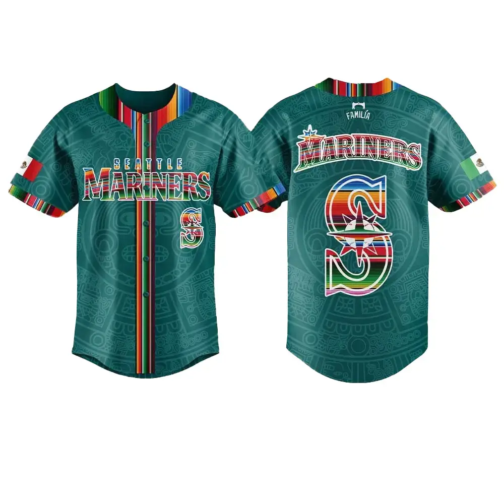 2025 Seattle Mariners Mexican Heritage Night Baseball Jersey Image