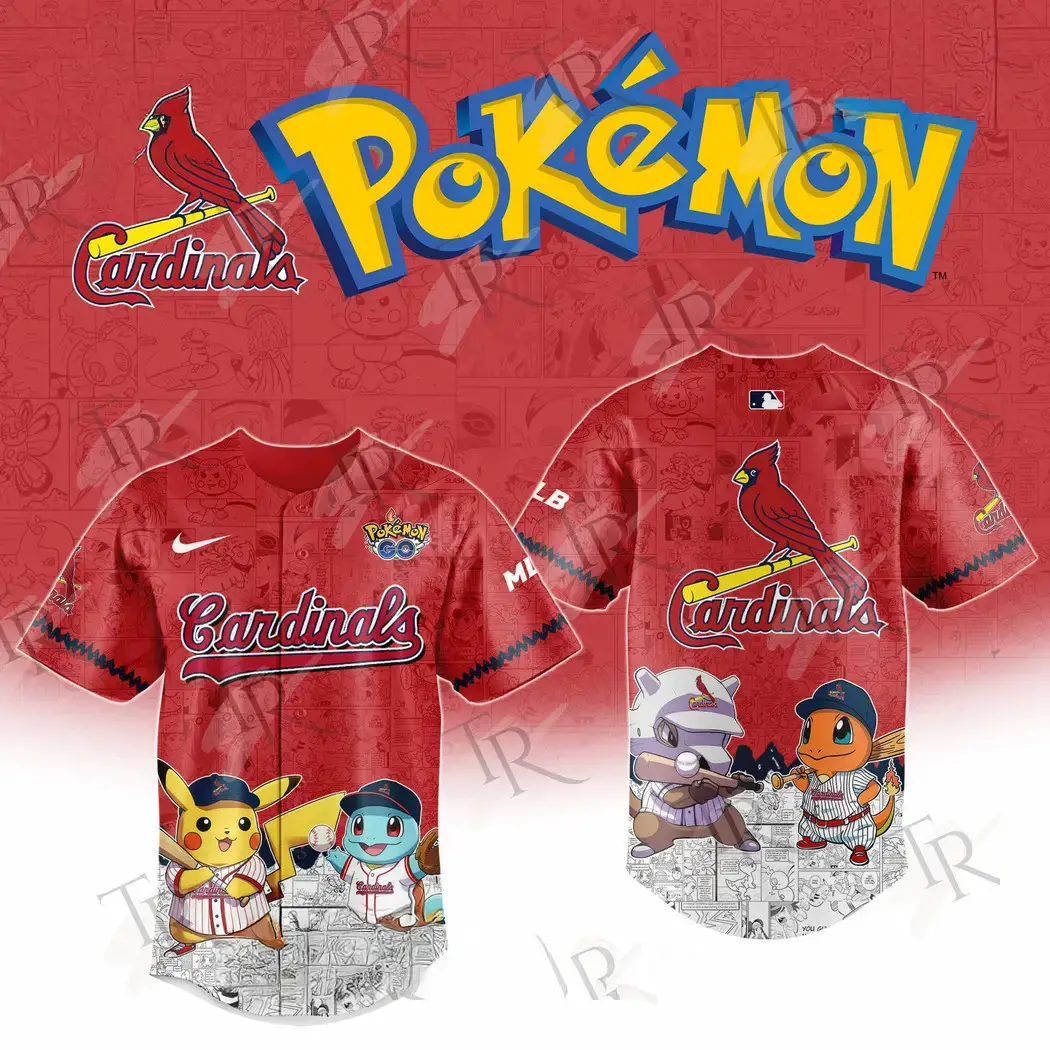 2025 St Louis Cardinals Pokemon Go Special Edition Baseball Jersey Baseball Father's Day Gifts Image