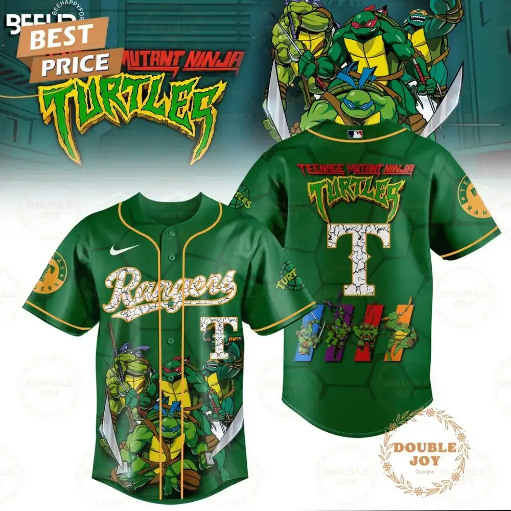 2025 Texas Rangers Teenage Mutant Ninja Turtles Special Edition Baseball Jersey Image