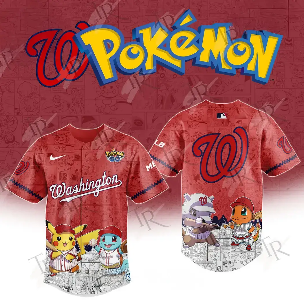 2025 Washington Nationals Pokemon Go Special Edition Baseball Jersey Gifts For Baseball Fans Image