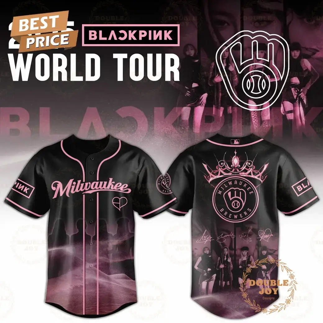 2025 World Tour Blackpink x Milwaukee Brewers Limited Edition Baseball Jersey Image