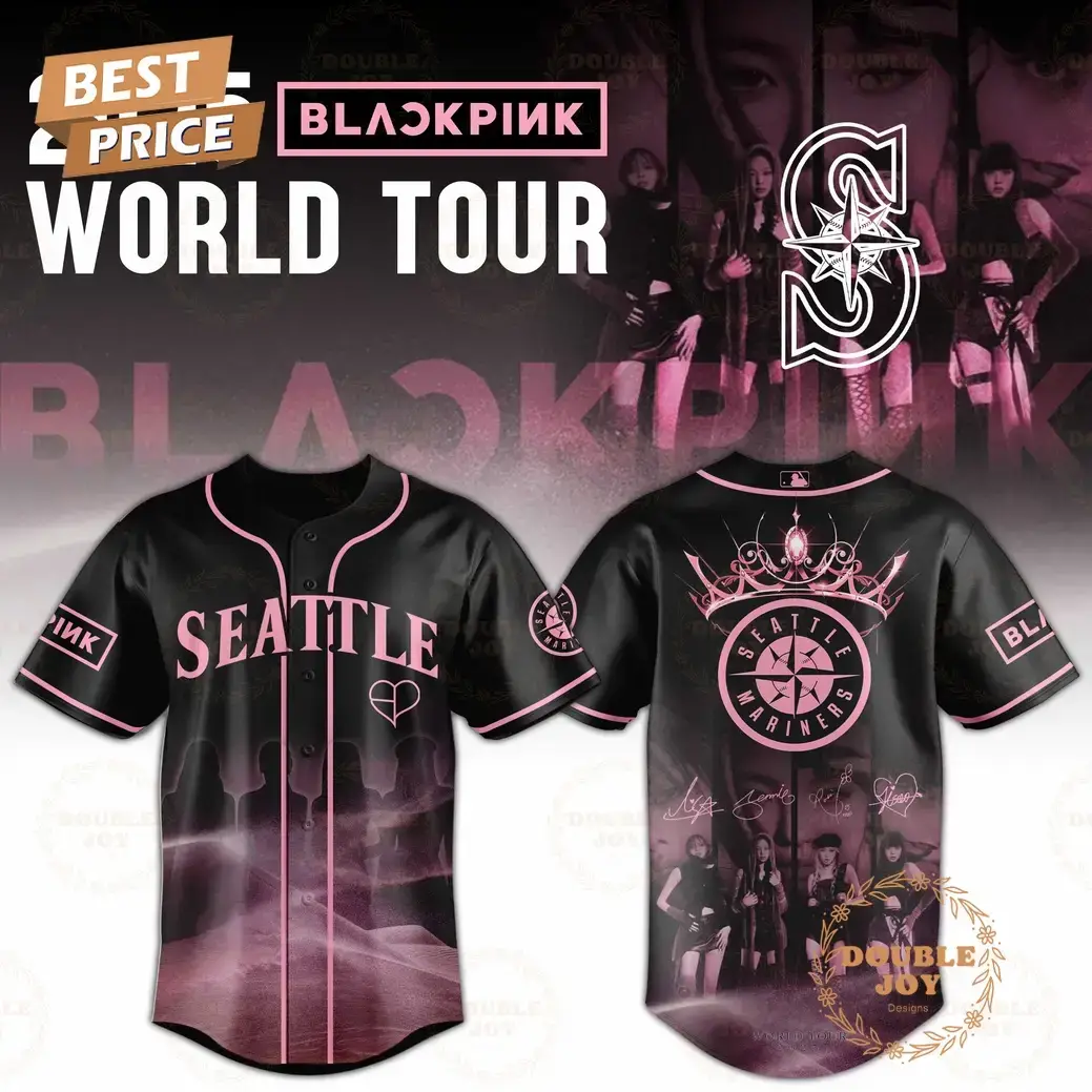 2025 World Tour Blackpink x Seattle Mariners Limited Edition Baseball Jersey Image