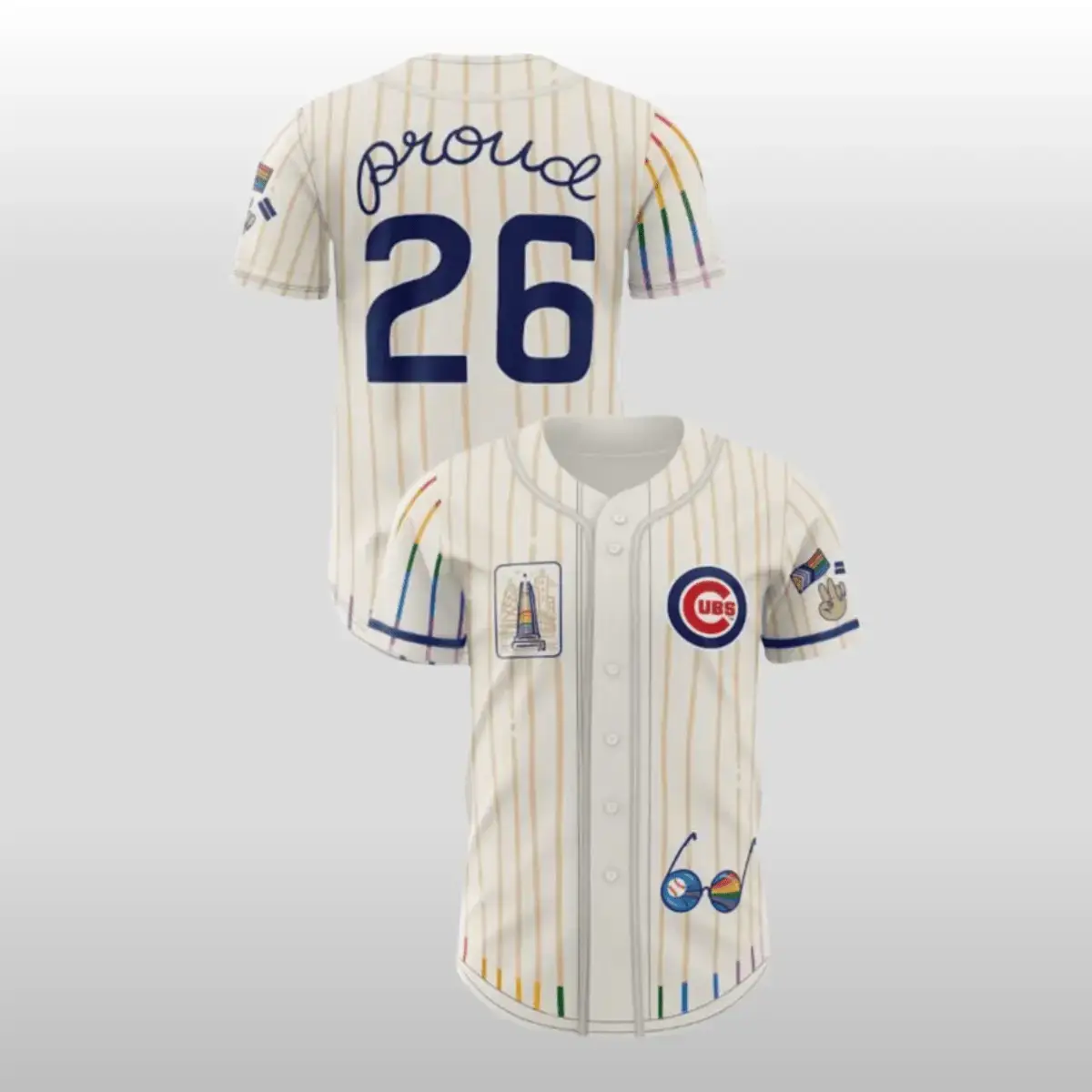 2026 Cubs Pride Rainbow Pylons Boystown Jersey Image