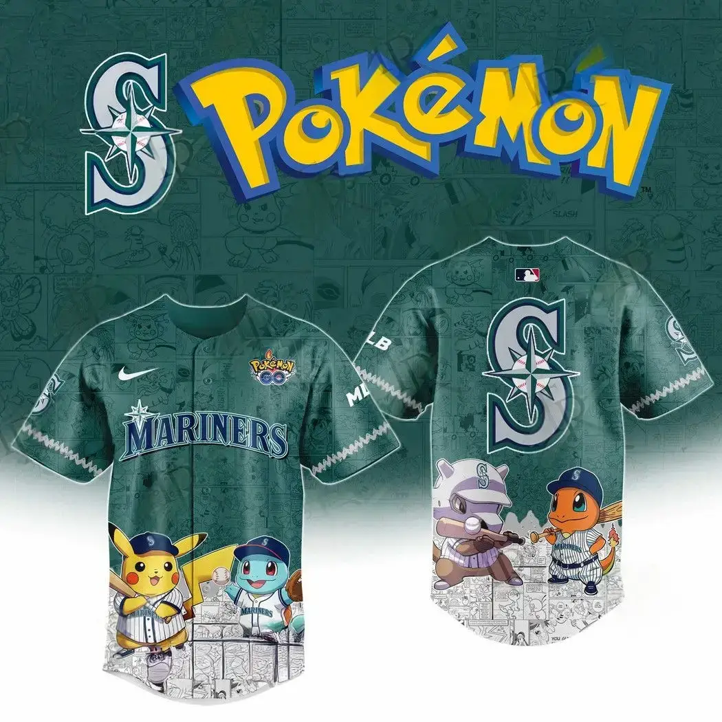 2026 Seattle Mariners Pokemon Go Special Edition Baseball Jersey Baseball Best Gifts Image