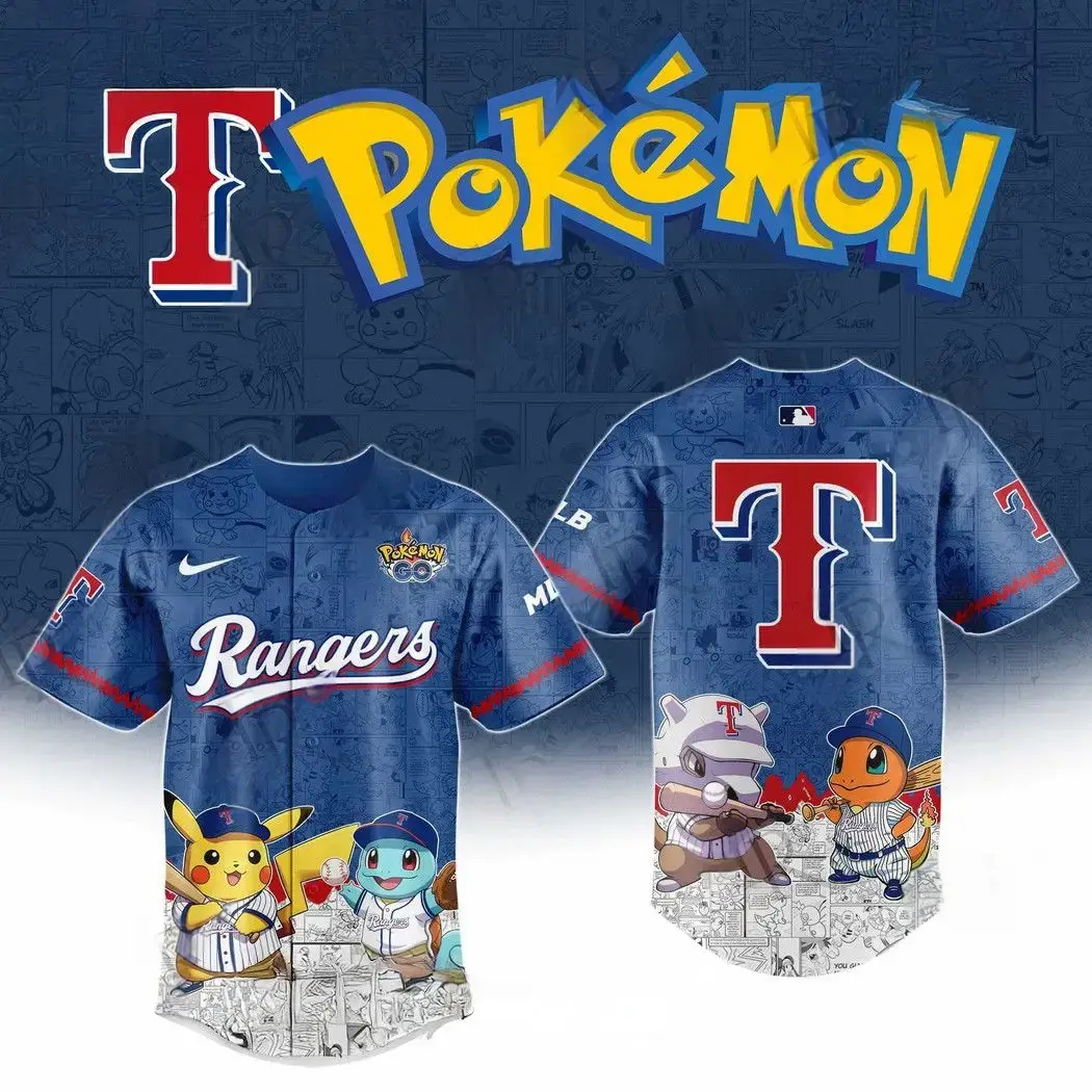2026 Texas Rangers Pokemon Go Special Edition Baseball Jersey Gifts For Baseball Players Image
