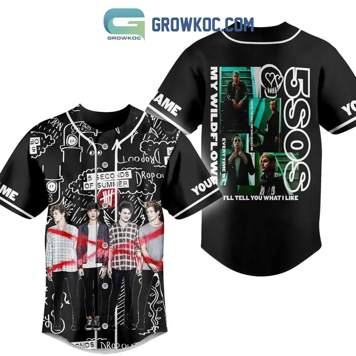 5 Seconds Of Summer I'll Tell You What I Like Personalized Baseball Jersey Image