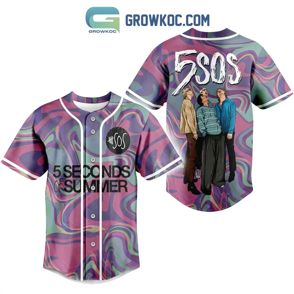 5 Seconds Of Summers Art Design Baseball Jersey Image