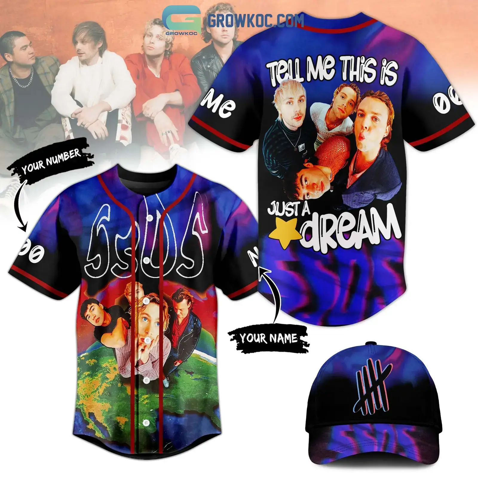 5Sos Tell Me This Is Just A Dream Personalized Baseball Jersey Image