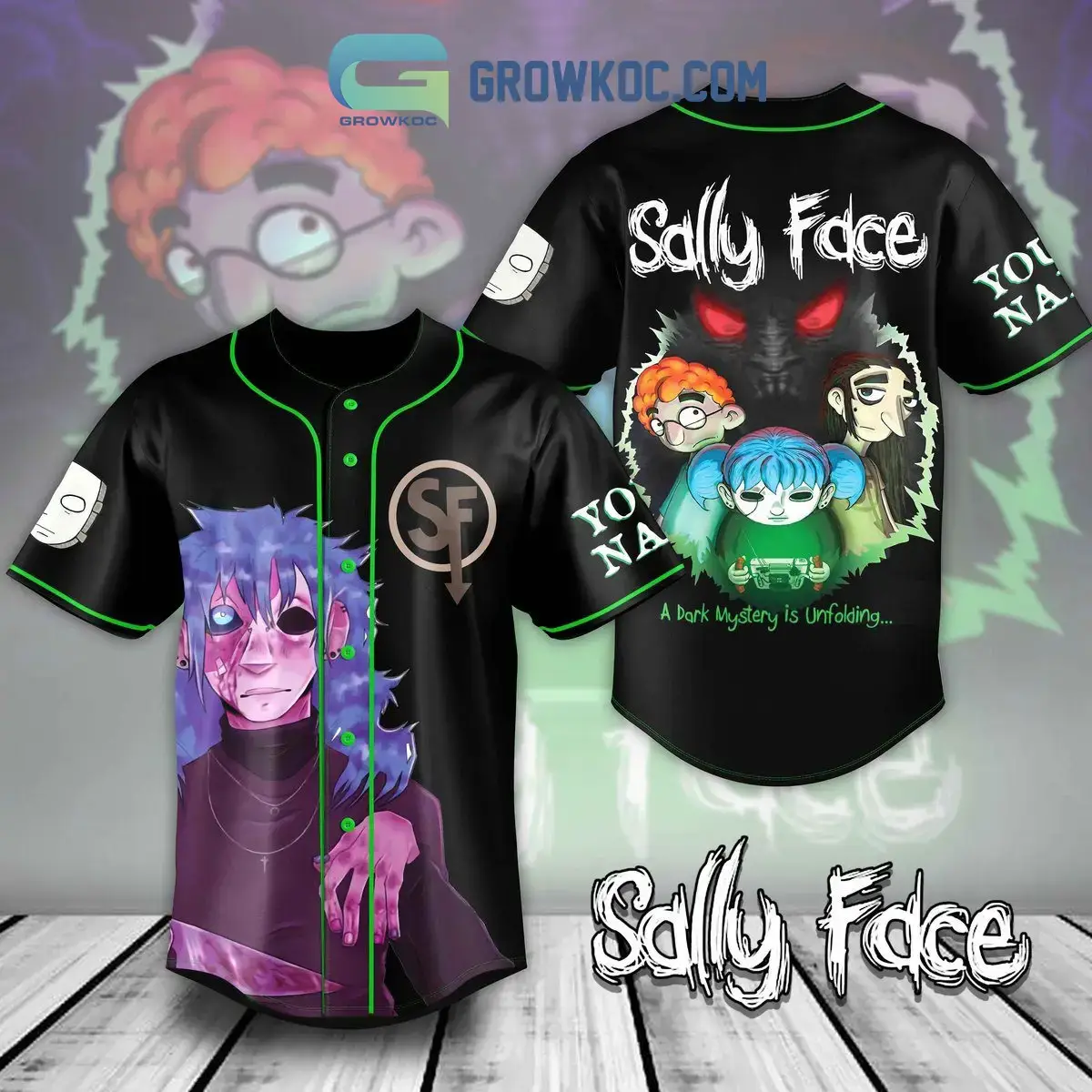 A Dark Mystery Is Unfolding Sally Face Personalized Baseball Jersey Image