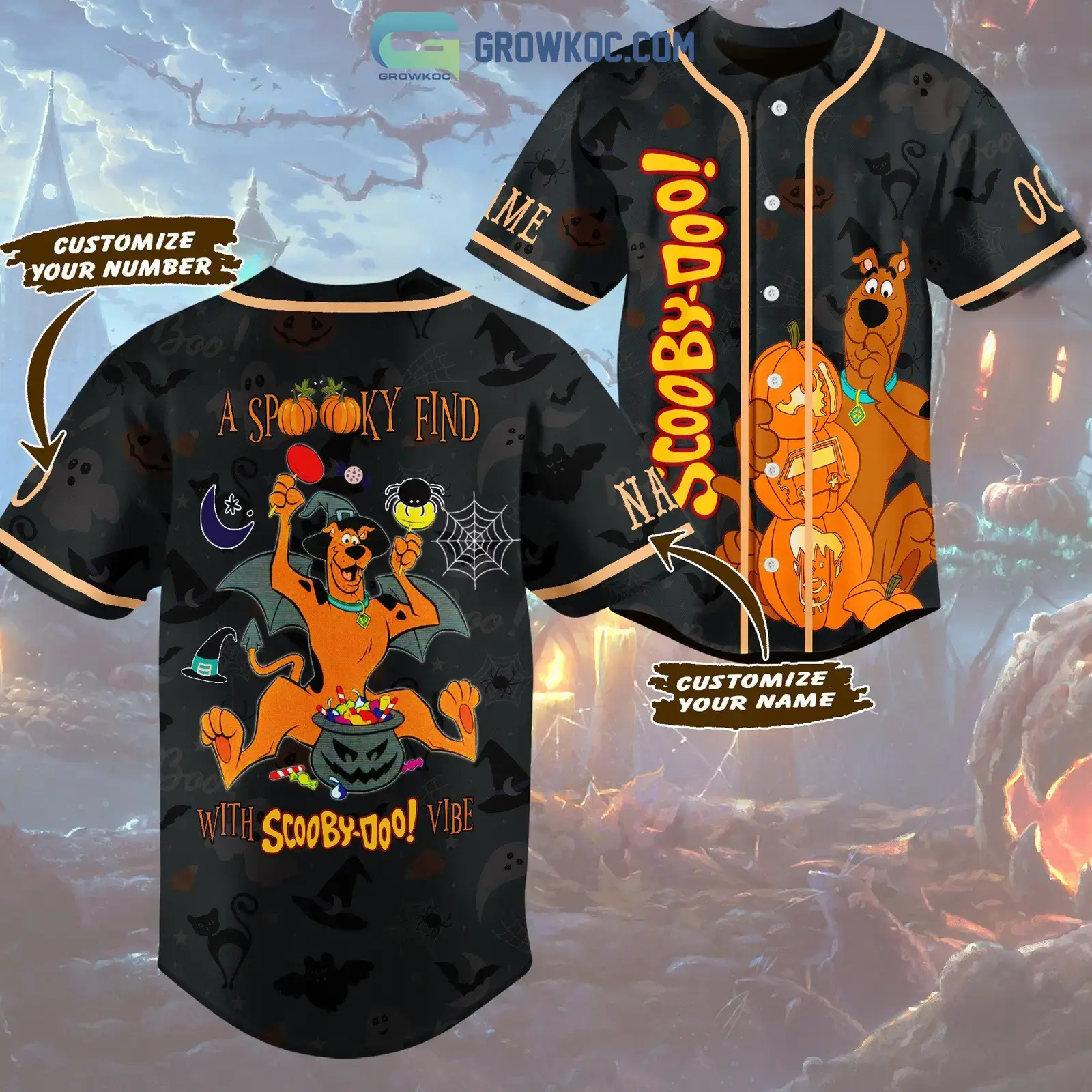 A Spooky Find With Scooby Doo Vibe Halloween Personalized Baseball Jersey Image