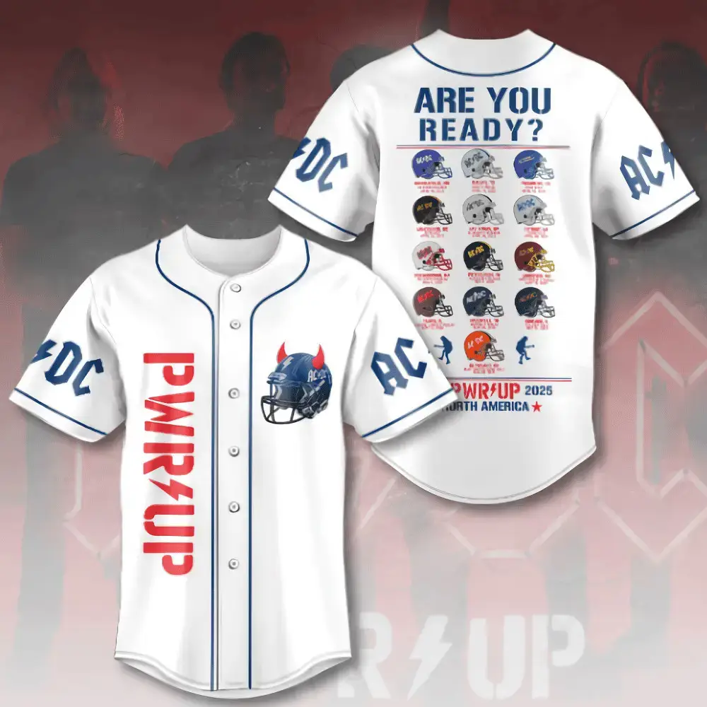 AC DC Pwr Up Tour 2025 Baseball Jersey Gifts For Music Lovers Image