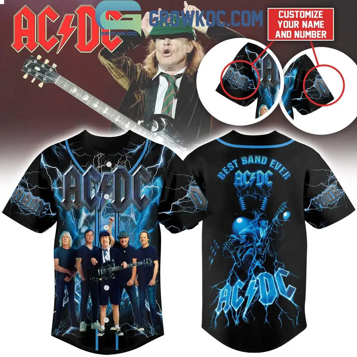 ACDC Best Band Ever 2025 Baseball Jersey Image