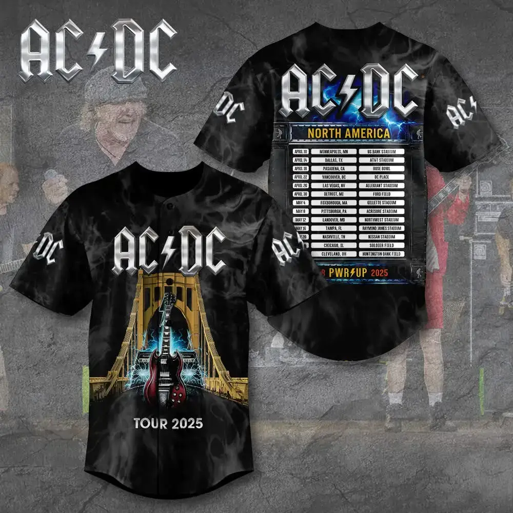 Acdc Power Up North American Tour 2025 Jersey Acdc Merch Best Gift For Music Fans Image