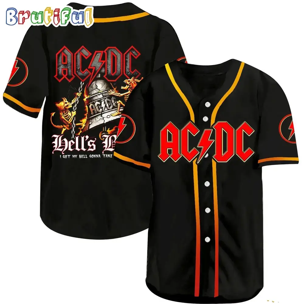 ACDC World Tour Acdc Pwr Up Tour 2024 Jersey Got My Bell Rock Band Baseball Jersey Shirt Image
