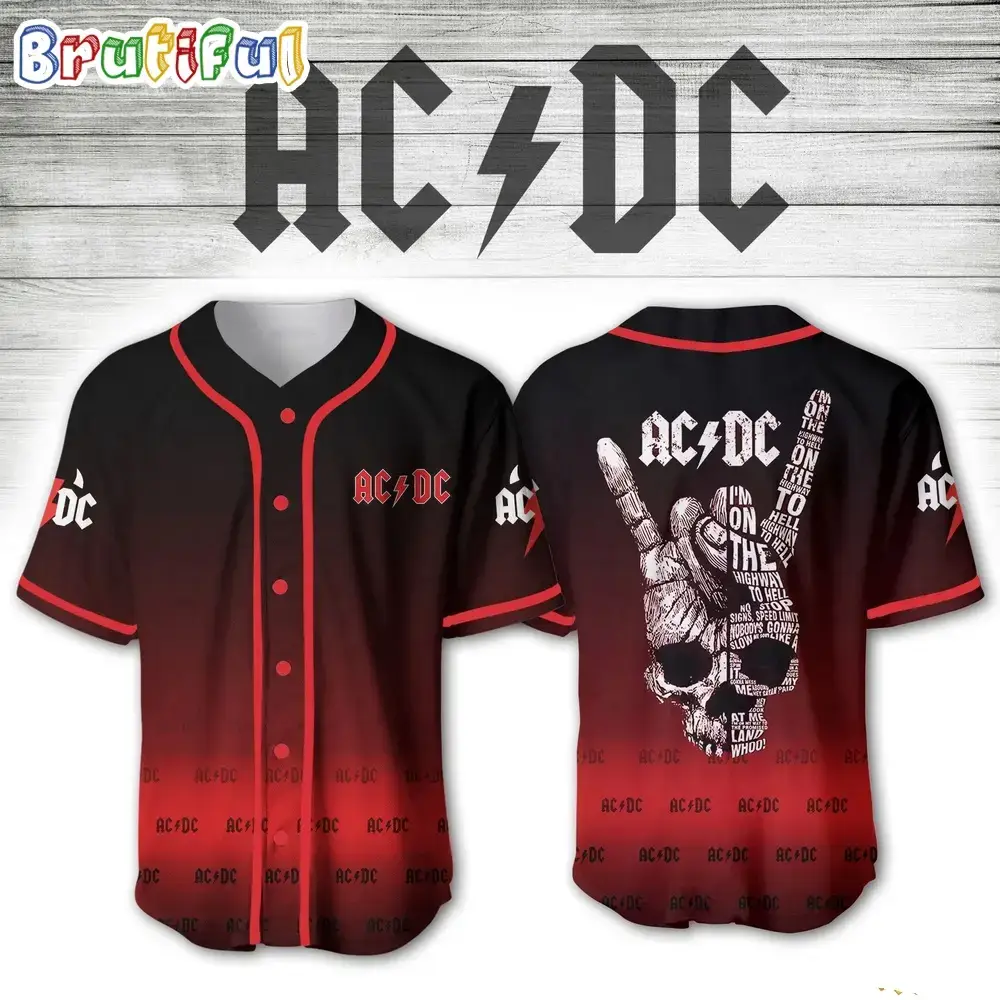 ACDC World Tour Acdc Pwr Up Tour 2024 Jersey Skull Baseball Jerseys Image