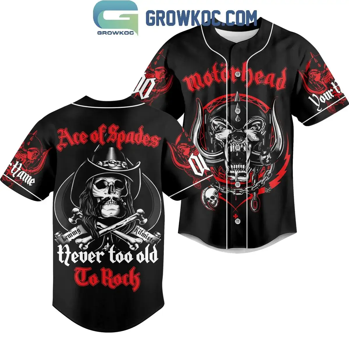 Ace Of Spades Motorhead Never Too Old To Rocks Personalized Baseball Jersey Image