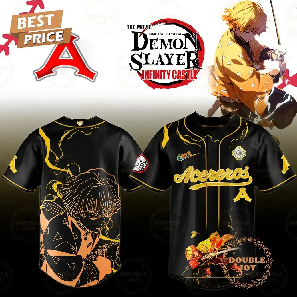 Acereros de Monclova x Demon Slayer Zenitsu Limited Edition 2025 Baseball Jersey Image