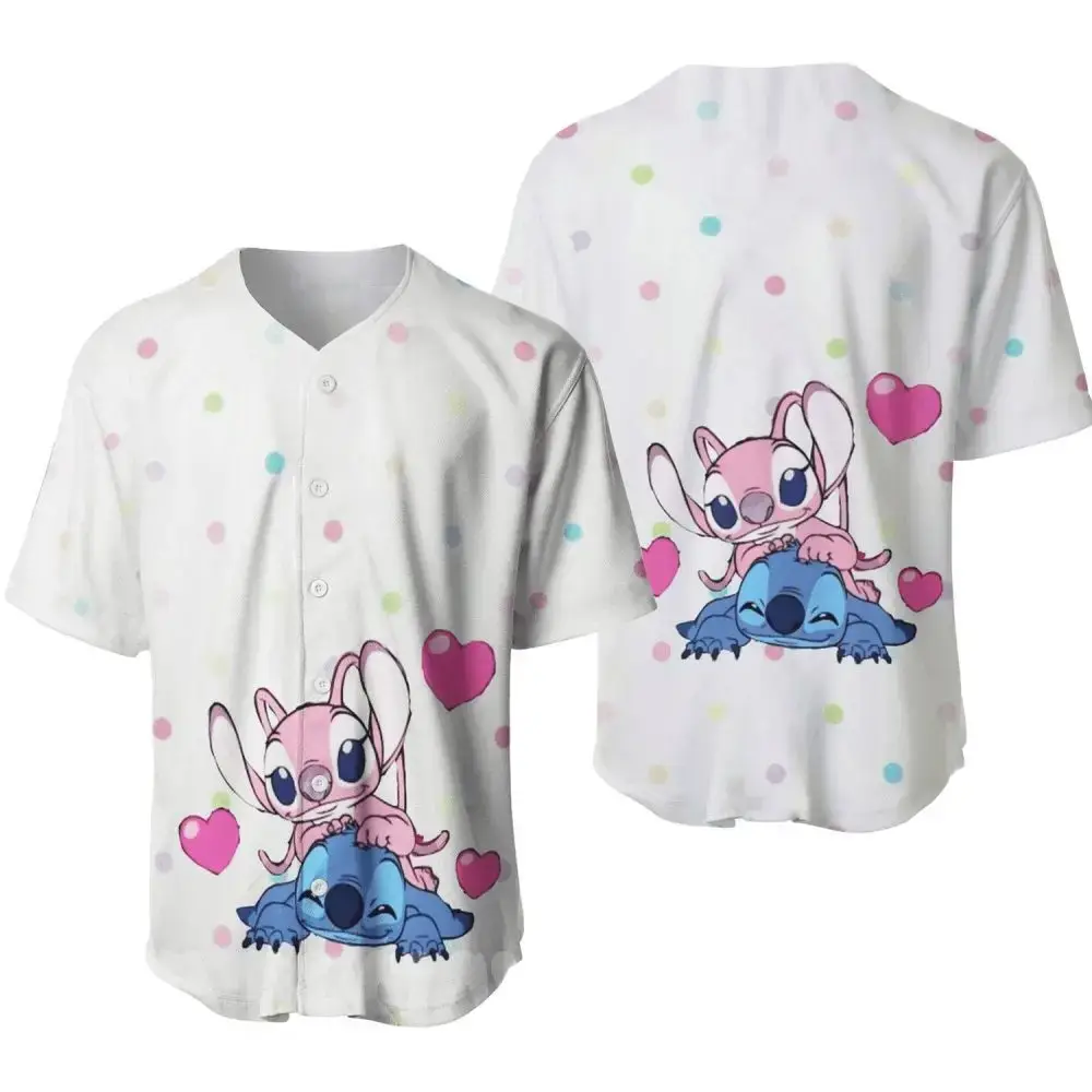 Adorable Cartoon Character Baseball Jersey - Cute Heart Design, Unisex Shirt Image