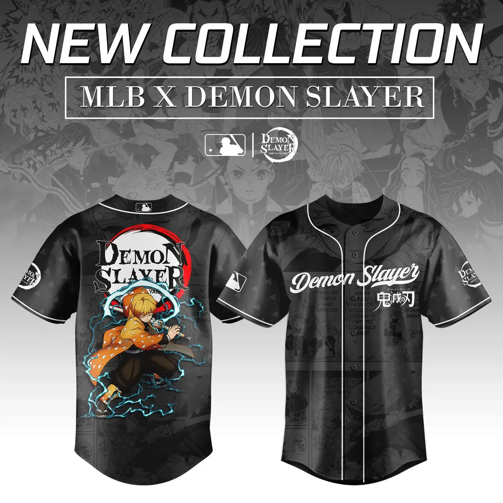 Agatsuma Zenitsu Demon Slayer x Baseball Jersey Editions Demon Slayer Fan Gift Image