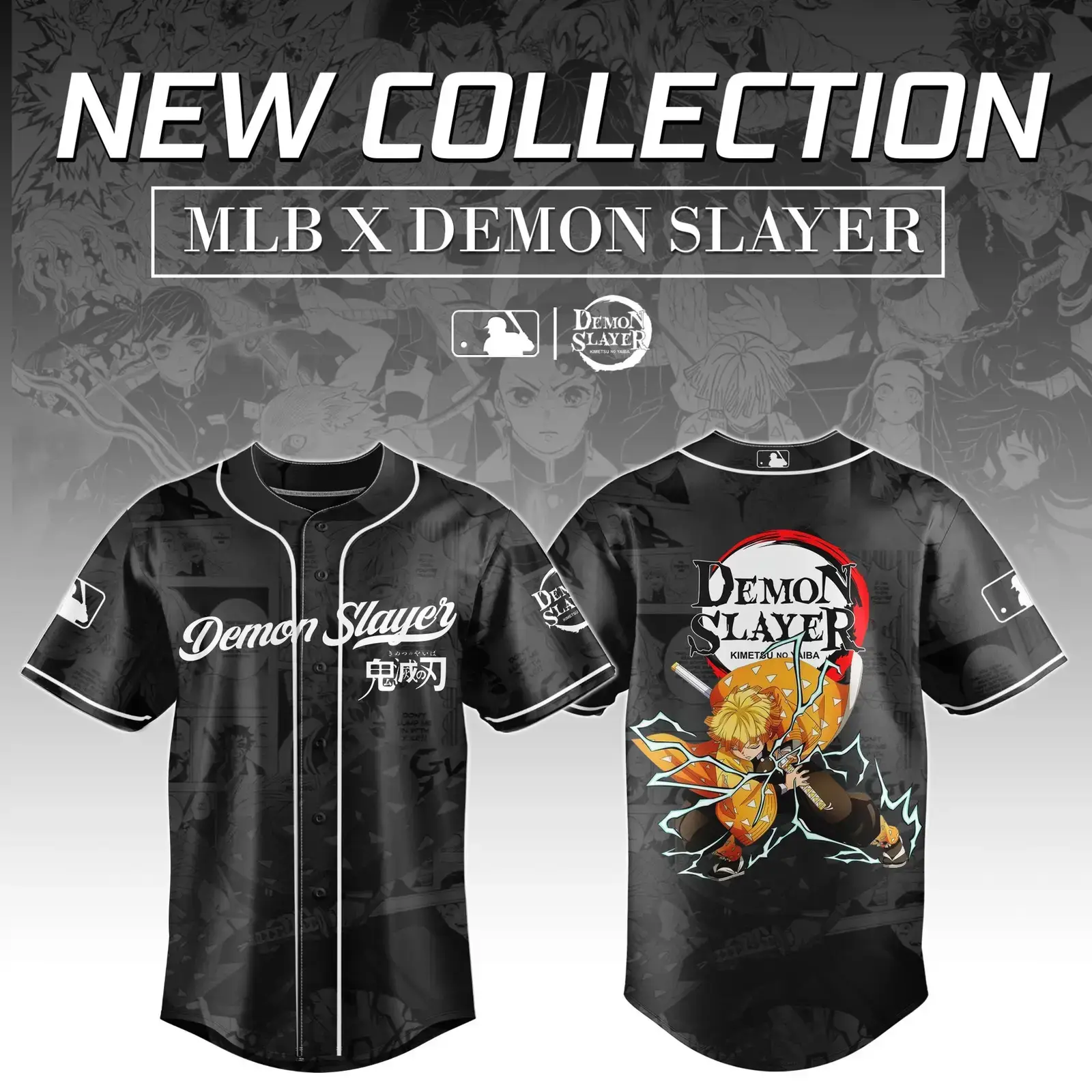 Agatsuma Zenitsu Demon Slayer x Baseball Jersey Editions Merch Image