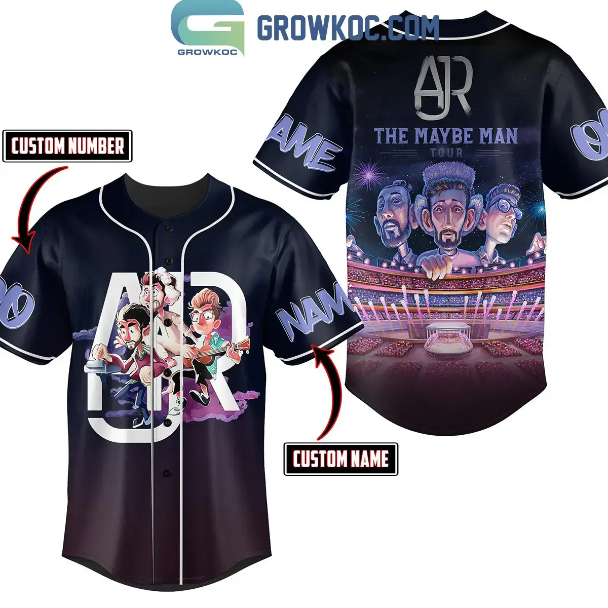 AJR The Maybe Man Tour 2024 Personalized Baseball Jersey Image