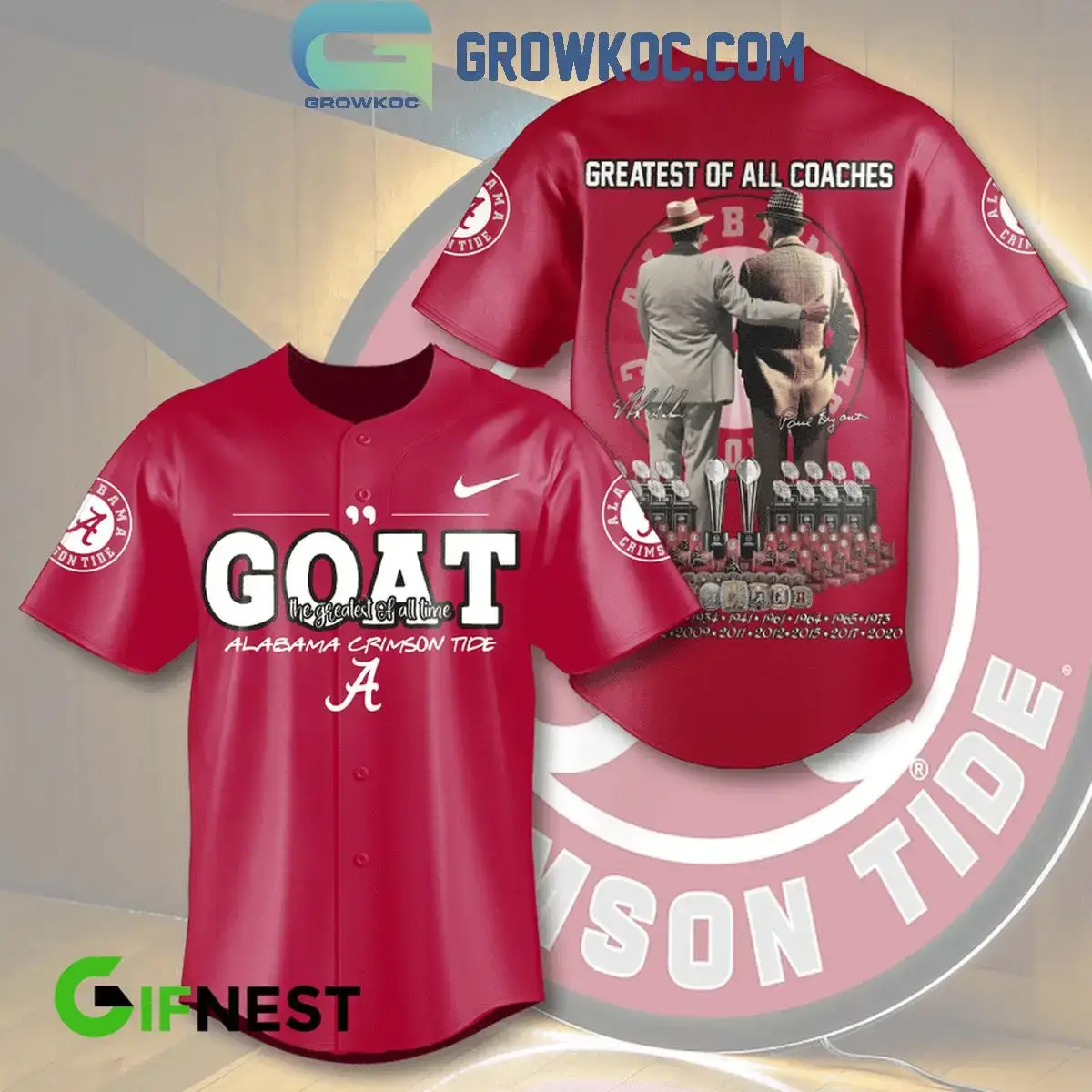 Alabama Crimson Tide Greatest Of All Coaches 2024 Baseball Jersey Image