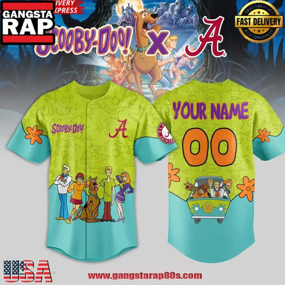 Alabama Crimson Tide x Scooby Doo Night 2025 Baseball Jersey Shirt Image