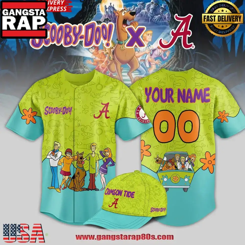 Alabama Crimson Tide x Scooby Doo Night 2025 Custom Baseball Jersey Shirt Image
