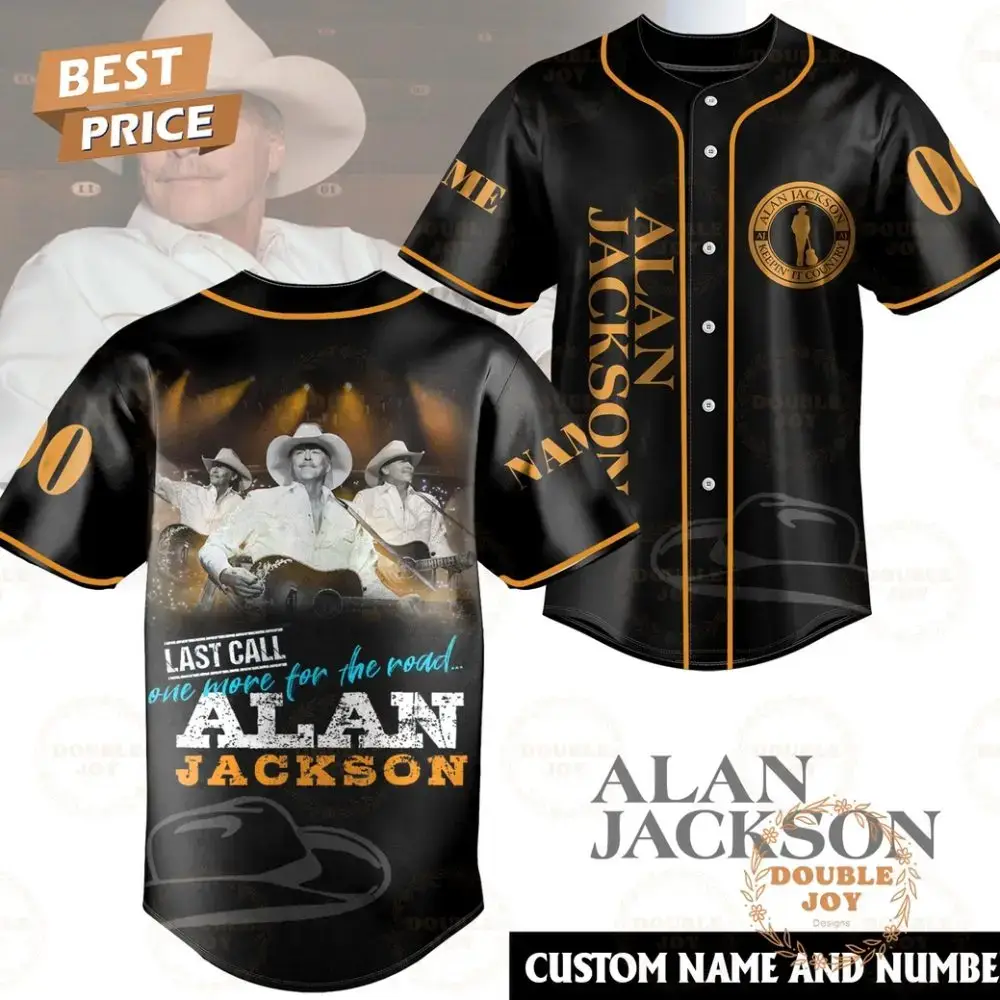 Alan Jackson Last Call One More For The Road... Custom Name New Limited Edition Baseball Jersey Image