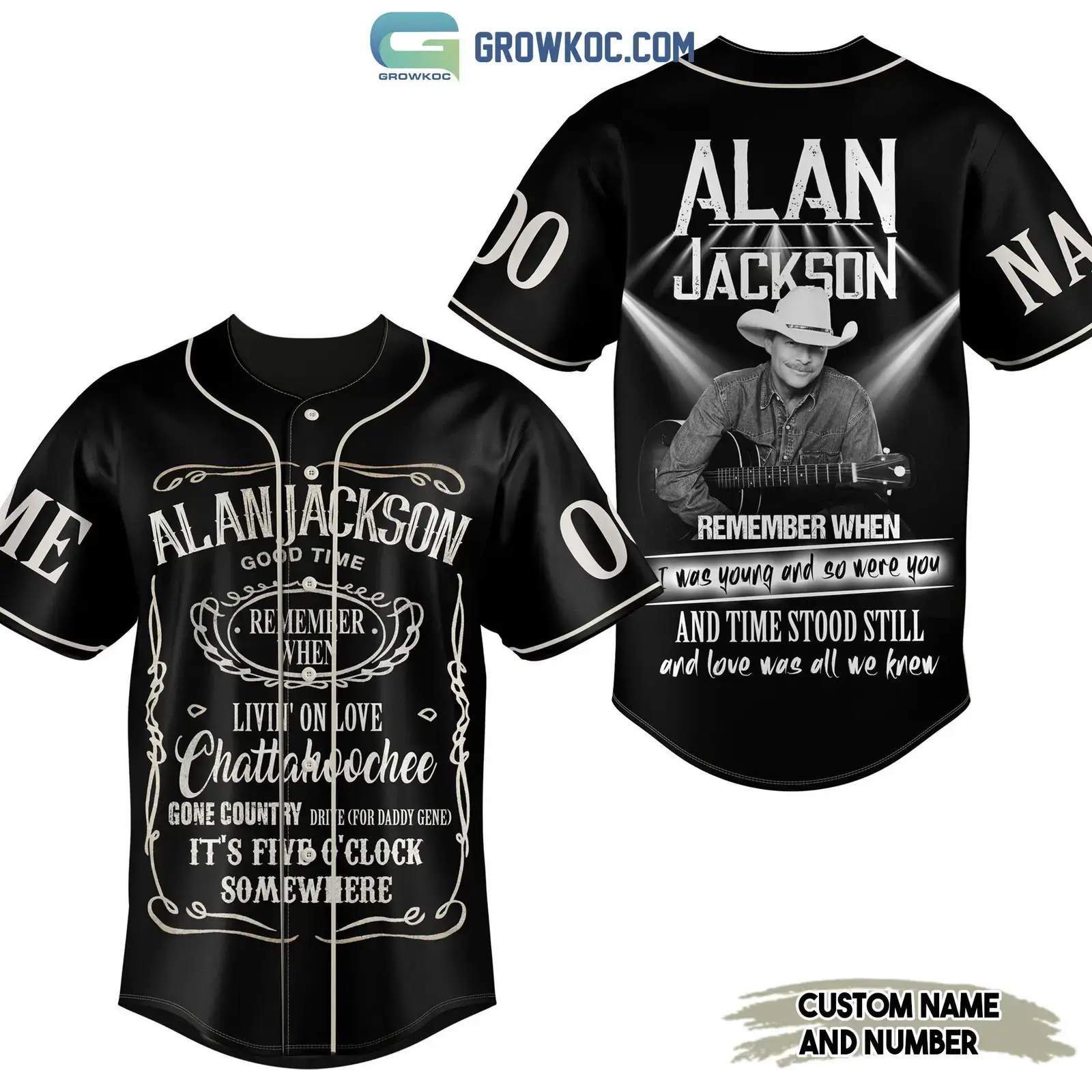 Alan Jackson Remember When Country Music Personalized Baseball Jersey Image