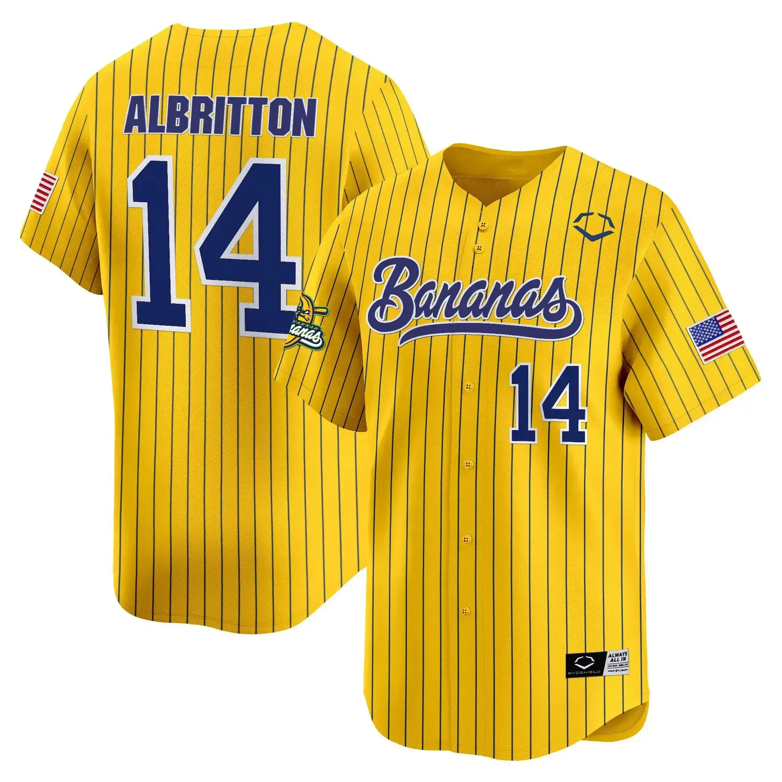 Albritton Bananas Jersey Baseball Bananas Ball Yellow Jersey Merch Apparel Gifts For Fans Image