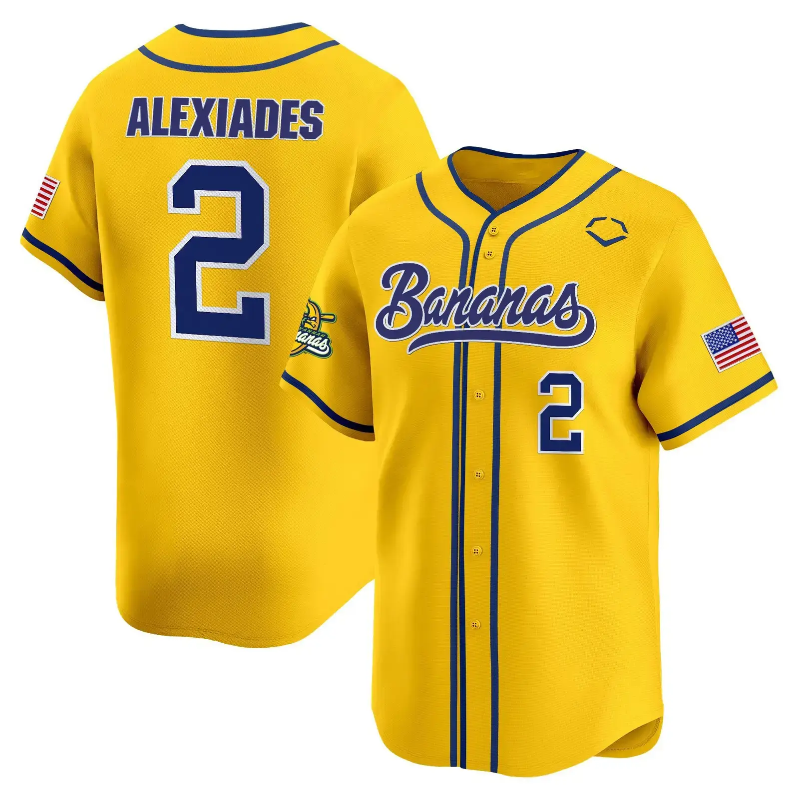 Alexiades Bananas 2 Baseball Jersey Best Gifts For Baseball Fans Image