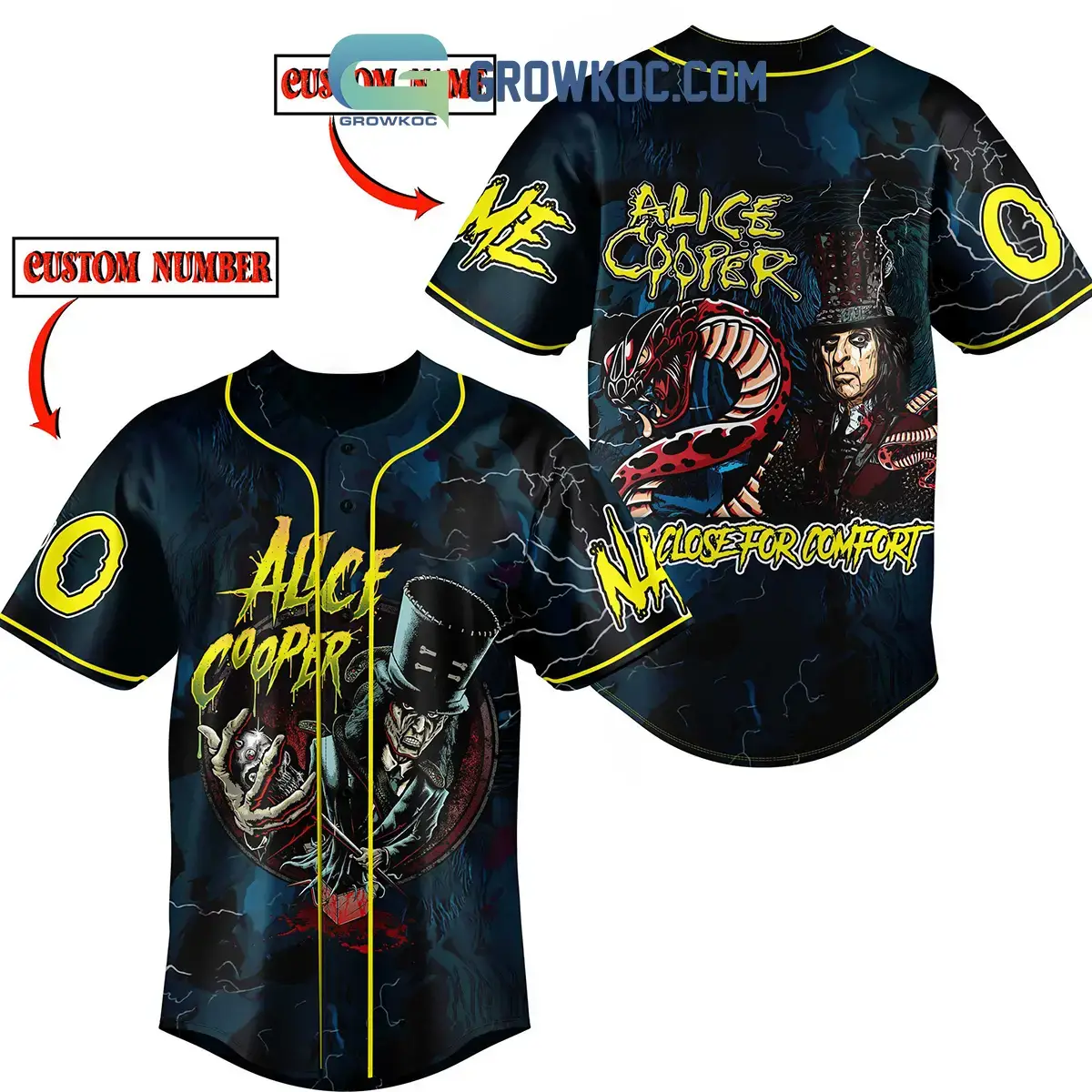 Alice Cooper Comfort Fan Personalized Baseball Jersey Image