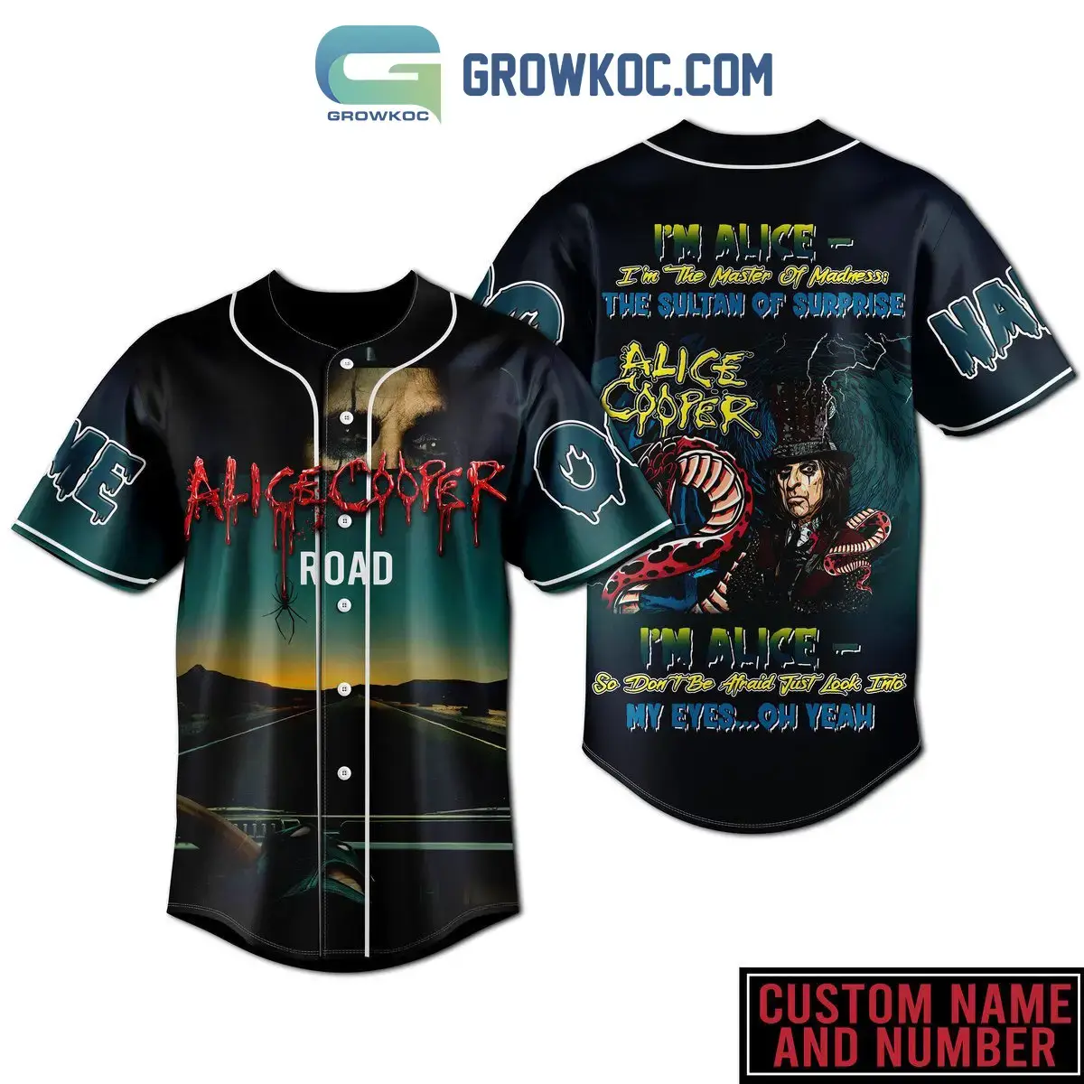 Alice Cooper I'm The Master Of Madness The Sultan Of Surprise Personalized Baseball Jersey Image