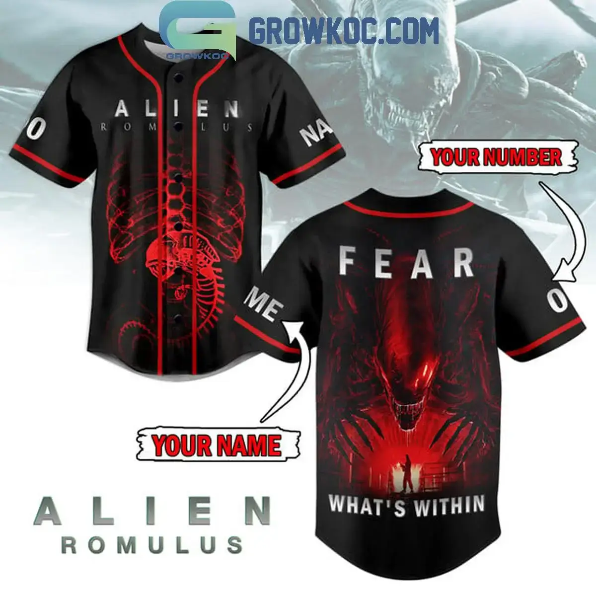 Alien Romulus Fear What's Within Personalized Baseball Jersey Image