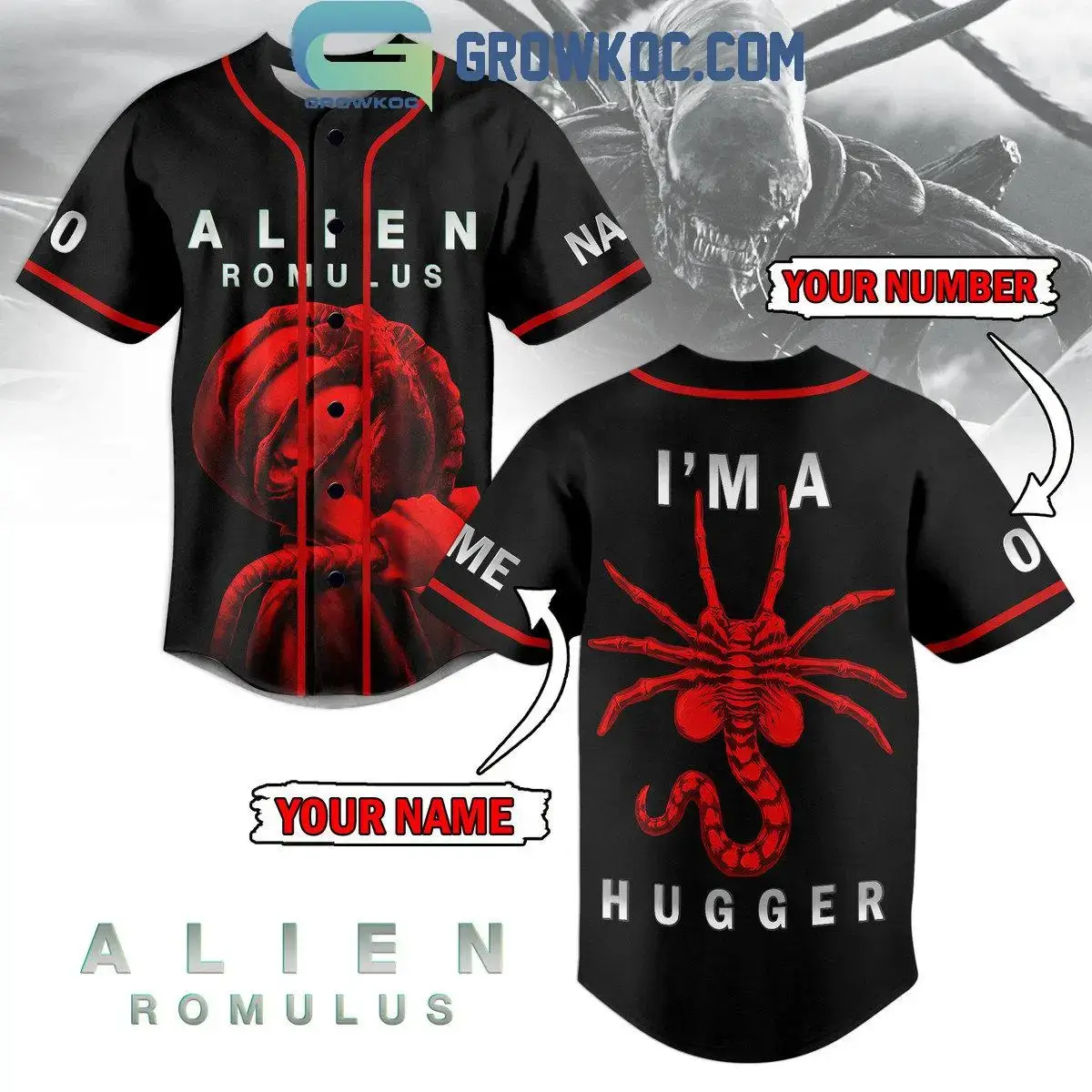 Alien Romulus I'm A Hugger For You Personalized Baseball Jersey Image