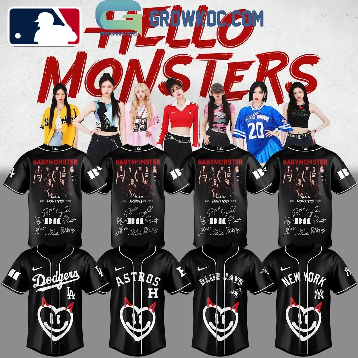 All Team MLB x Babymonster Hello Monsters Tour 2025 Jersey Image