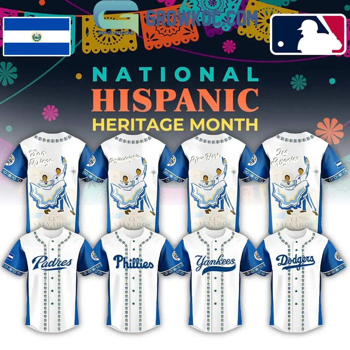 All Team MLB x El Salvador Heritage 2025 Jersey Image