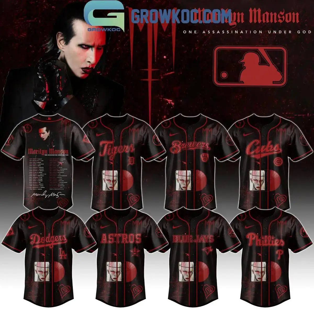 All Team MLB x Marilyn Manson Tour 2025 Jersey Image
