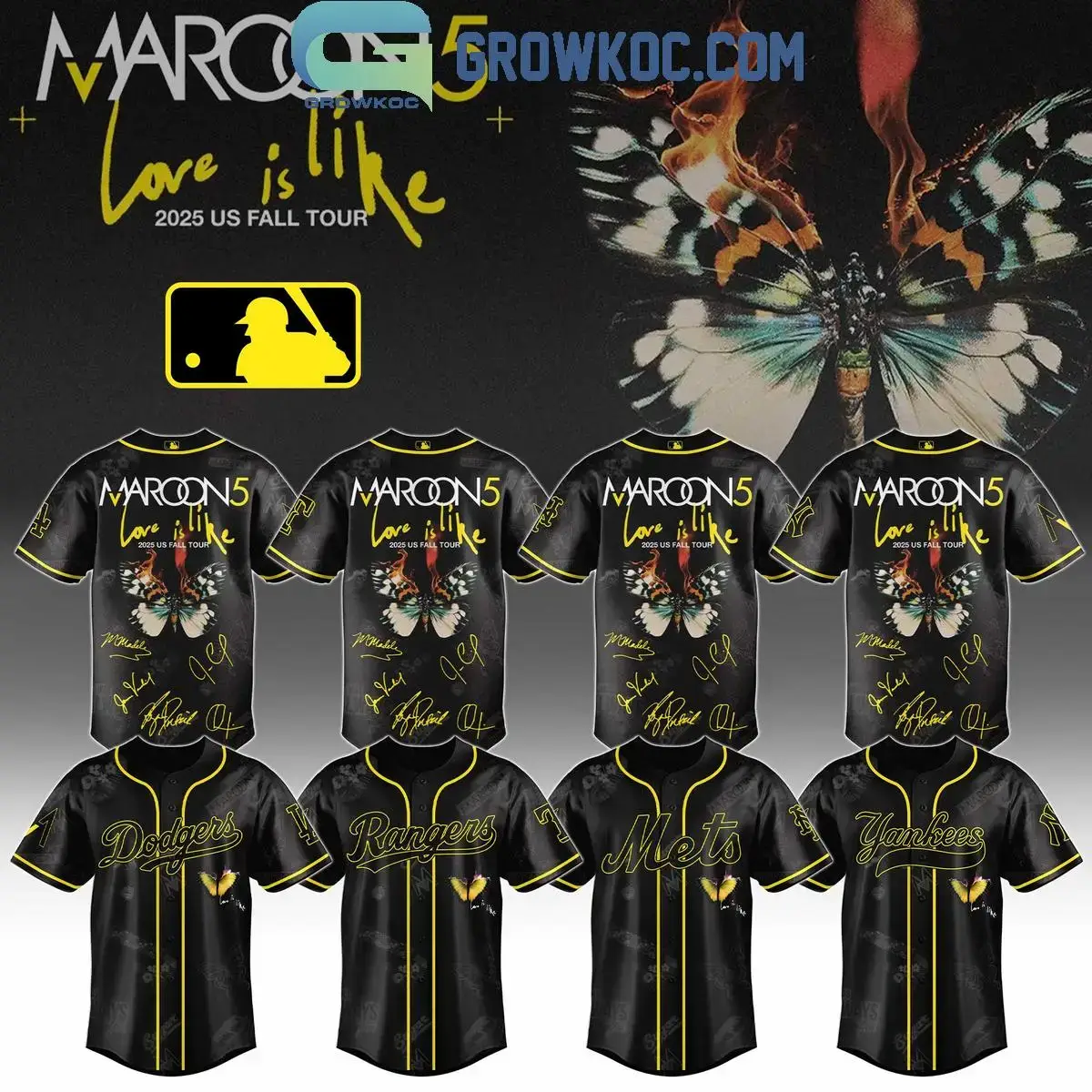 All Team MLB x Maroon 5 US Fall Tour 2025 Jersey Image