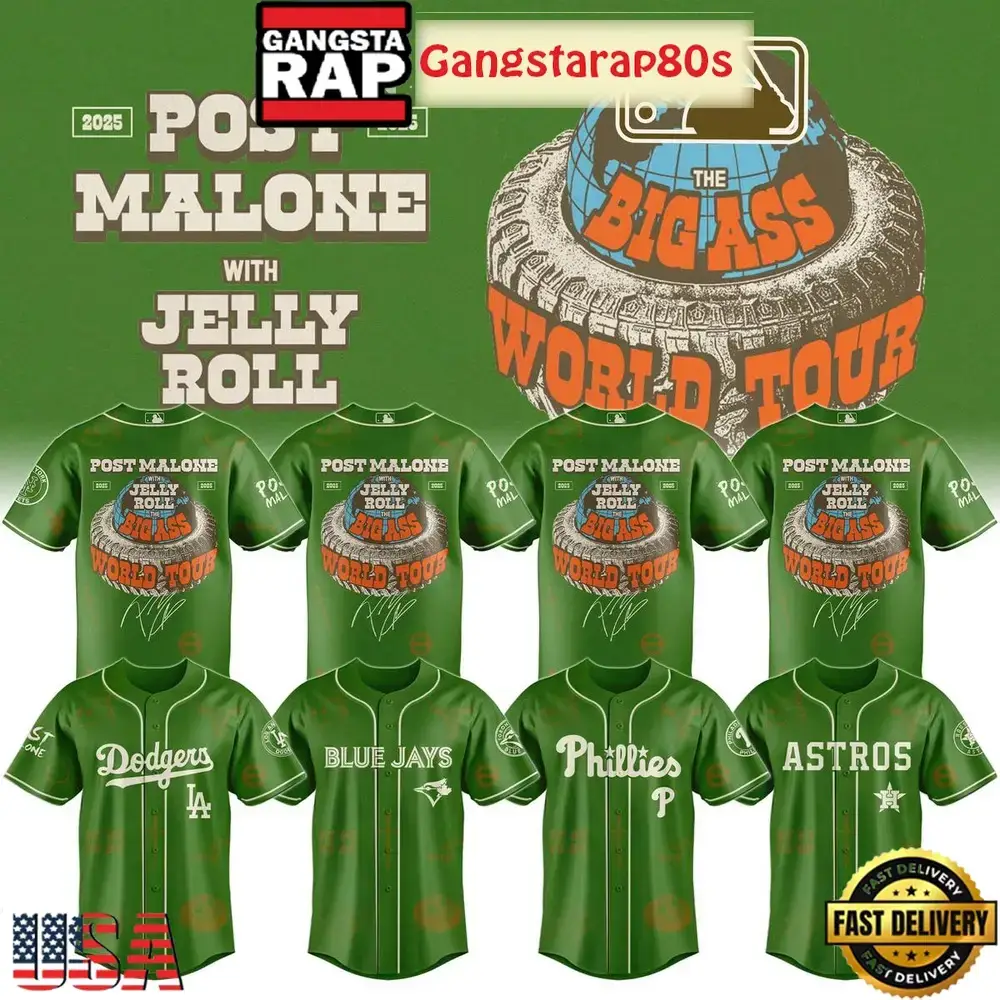 All Team MLB x Post Malone With Jelly Roll World Tour 2025 Special Baseball Jersey Image
