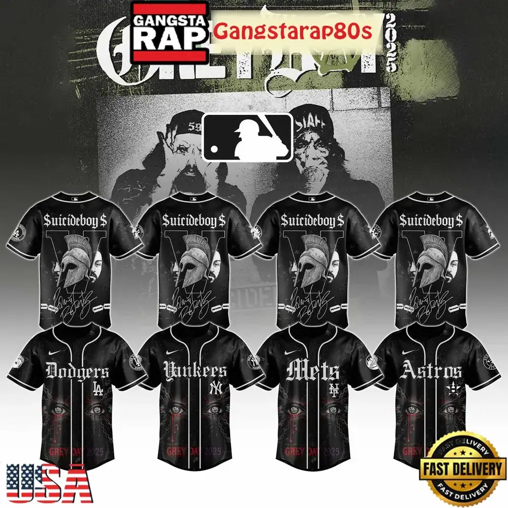 All Team MLB x Suicideboys G59 Greyday Tour 2025 Baseball Jersey Image