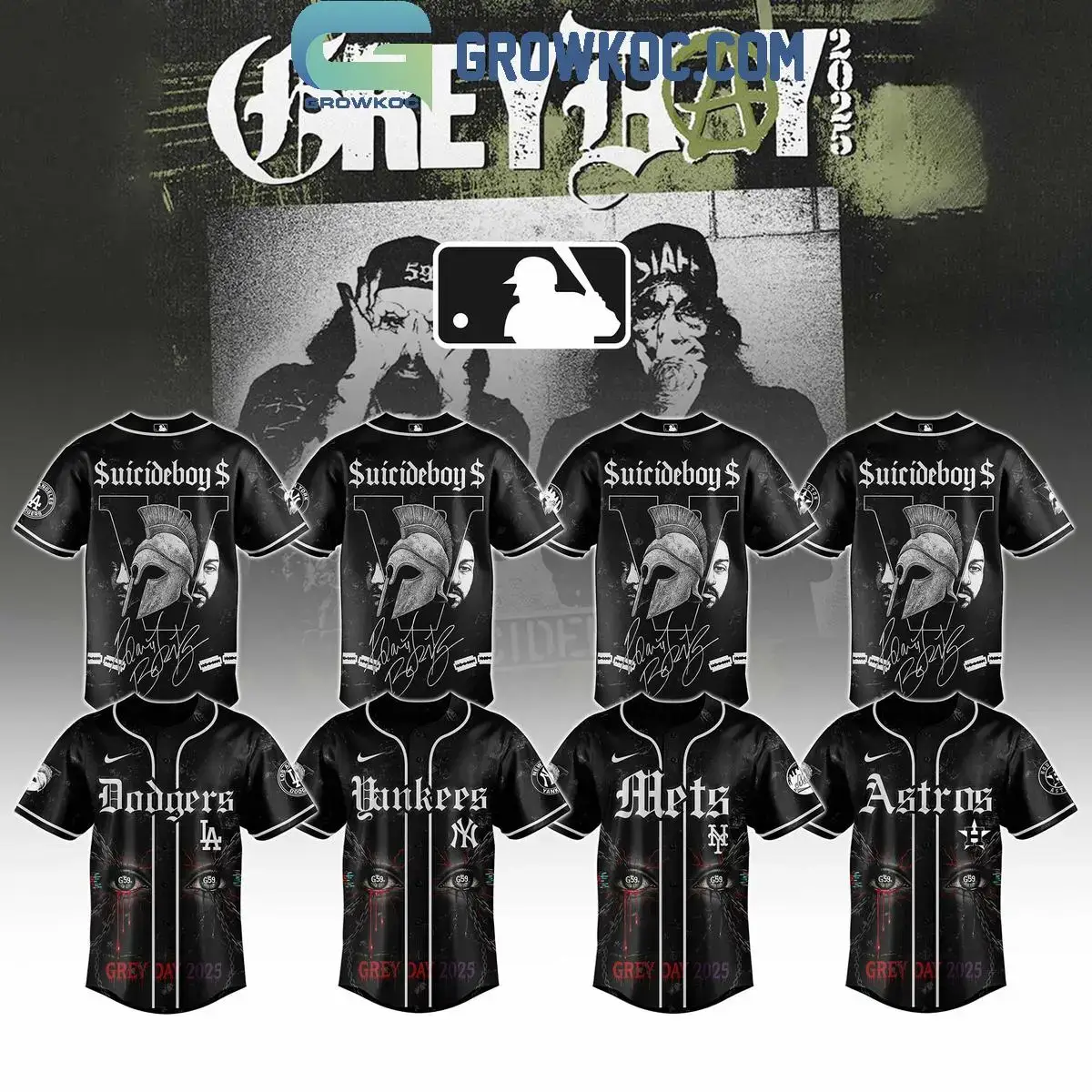 All Team MLB x Suicideboys G59 Greyday Tour 2025 Jersey Image