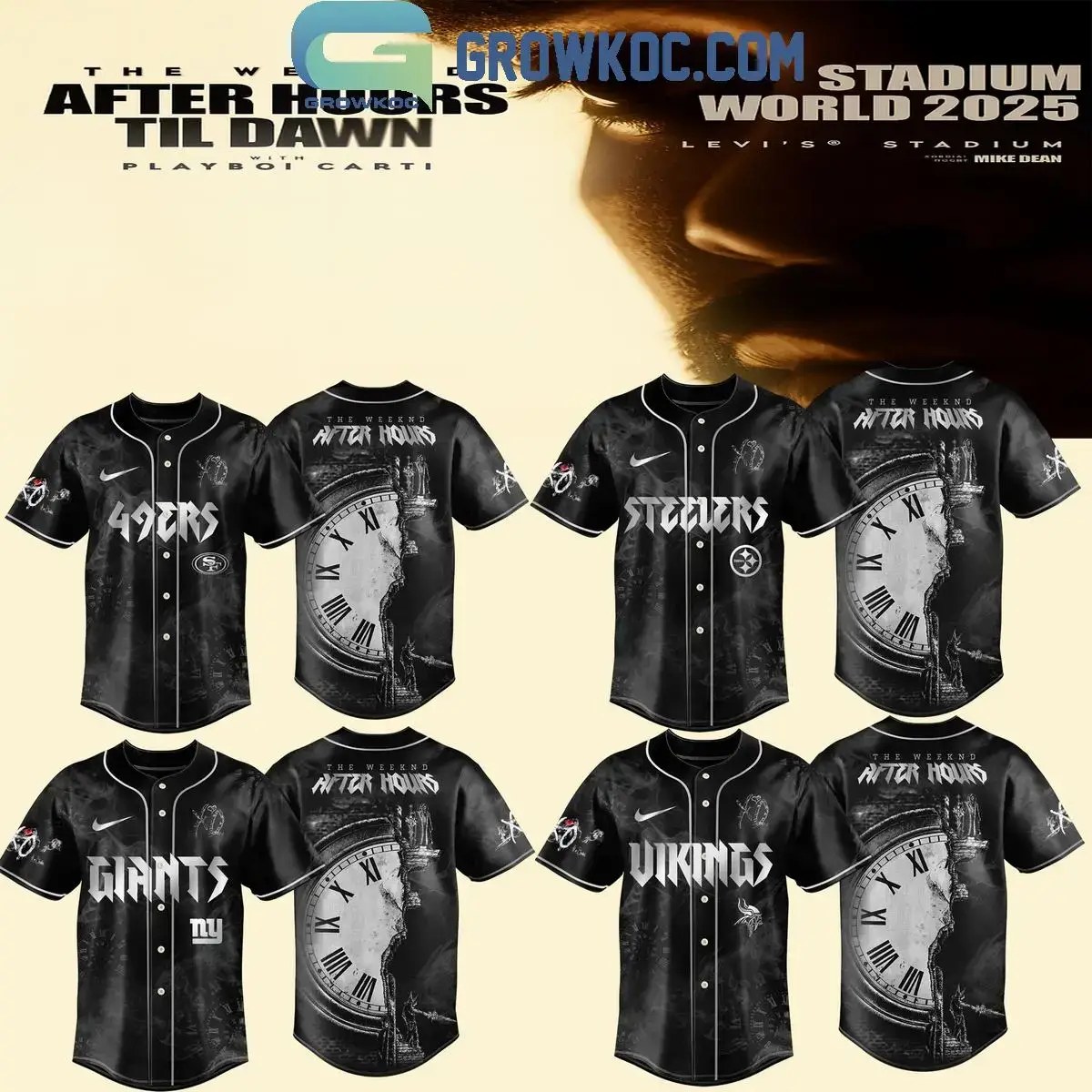 All Team NFL x The Weeknd After Hours Til Dawn 2025 Baseball Jersey Image