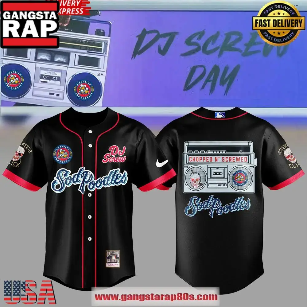 Amarillo Sod Poodles DJ Screw Special Baseball Jersey Shirt Image