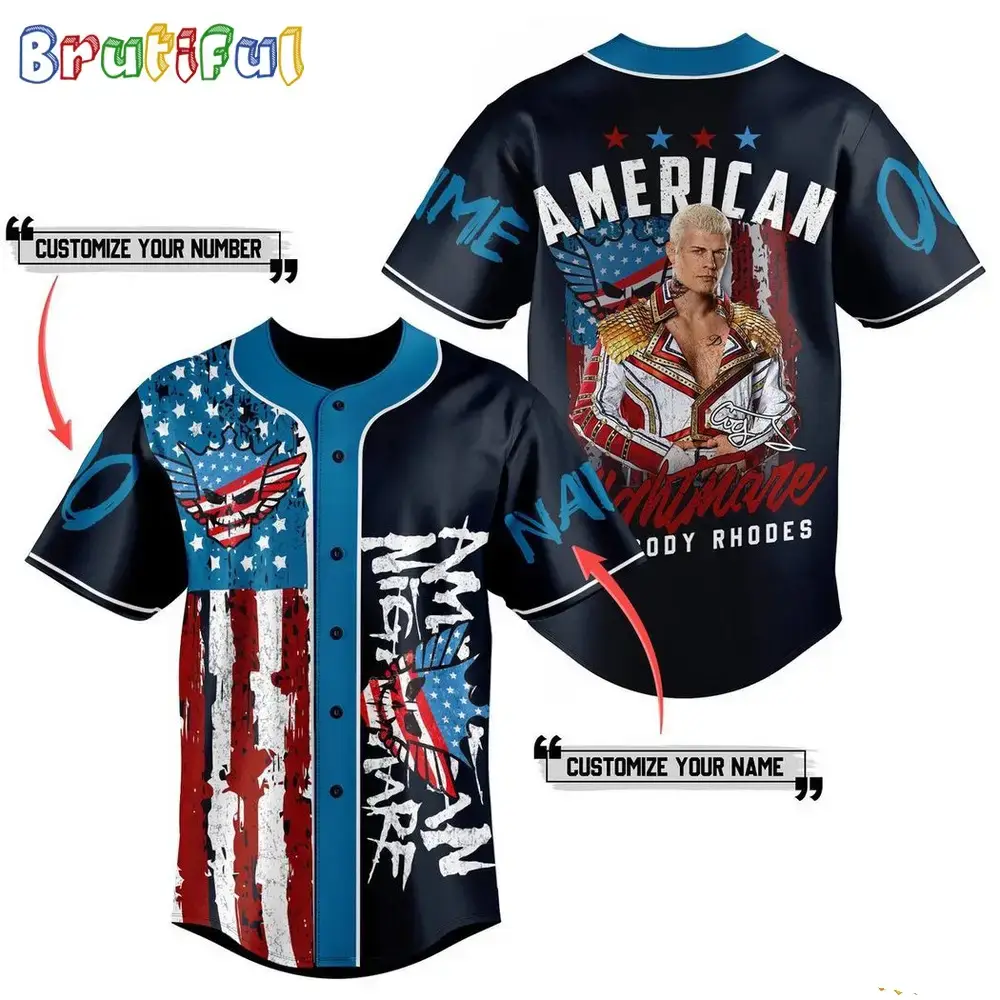 American Nightmare Cody Rhodes Custom Baseball Jersey Image
