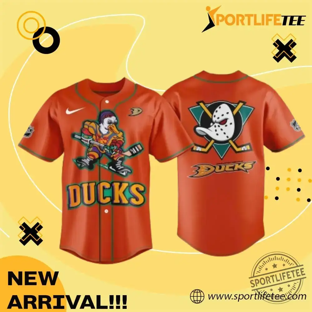 Anaheim Ducks Quack Attack Retro Edition Baseball Jersey Image